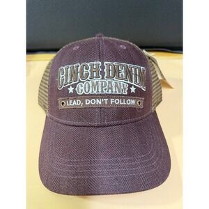 NEW Cinch Denim Company Trucker Hat‎ "Lead Don't Follow" Adjustable